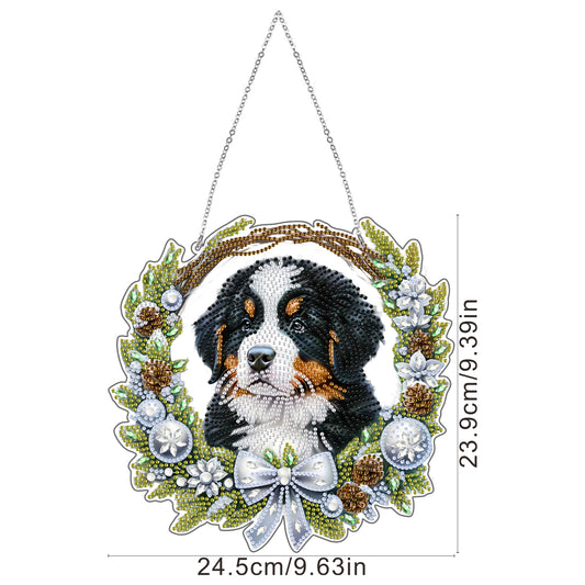 2D Flat Dog DIY Acrylic Rhinestone Diamond Art Window Pendants Door Decoration