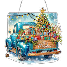 Load image into Gallery viewer, 2D Flat Christmas Car DIY Acrylic Rhinestone Diamond Art Window Pendants Decor