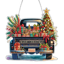 Load image into Gallery viewer, 2D Flat Christmas Gift Car DIY Acrylic Rhinestone Diamond Art Window Pendants