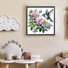 Load image into Gallery viewer, Diamond Painting - Full Round - Hummingbird And Rose (30*30CM)