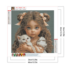 Load image into Gallery viewer, Diamond Painting - Full Round - Child And Cat (40*40CM)