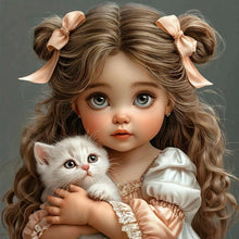 Load image into Gallery viewer, Diamond Painting - Full Round - Child And Cat (40*40CM)