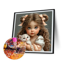 Load image into Gallery viewer, Diamond Painting - Full Round - Child And Cat (40*40CM)