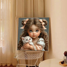 Load image into Gallery viewer, Diamond Painting - Full Round - Child And Cat (40*40CM)