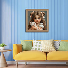 Load image into Gallery viewer, Diamond Painting - Full Round - Child And Cat (40*40CM)