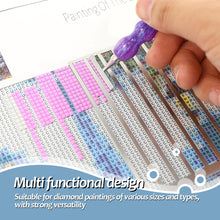 Load image into Gallery viewer, Stainless Steel Diamond Painting Ruler DIY Diamond Painting Tool (3 Rows Square)