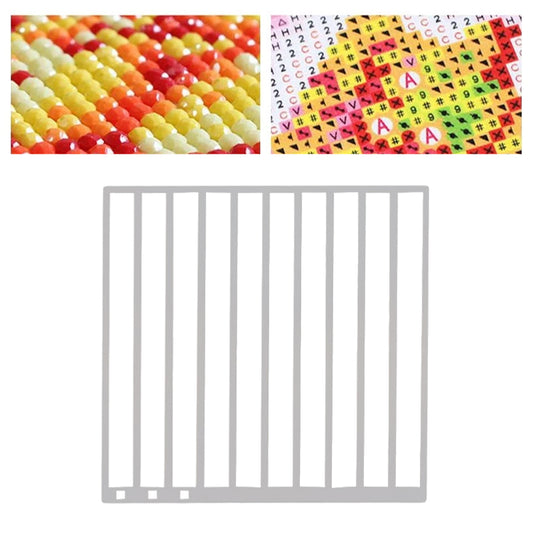 Stainless Steel Diamond Painting Ruler DIY Diamond Painting Tool (3 Rows Square)