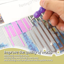 Load image into Gallery viewer, Stainless Steel Diamond Painting Ruler DIY Diamond Painting Tool (3 Rows Square)