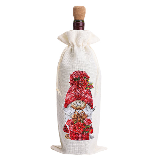4pcs DIY Diamond Painting Wine Bag Rhinestones Liquor Bottle Cover (Butterfly)