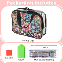 Load image into Gallery viewer, DIY Flowers Diamond Art Rhinestone Makeup Bag Transparent PVC Storage Pack Gift