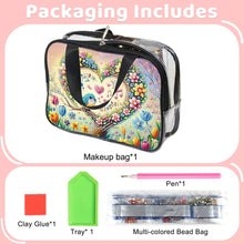 Load image into Gallery viewer, DIY Flowers Diamond Art Rhinestone Makeup Bag Transparent PVC Storage Pack Gift