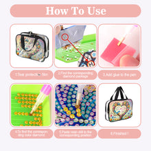 Load image into Gallery viewer, DIY Flowers Diamond Art Rhinestone Makeup Bag Transparent PVC Storage Pack Gift