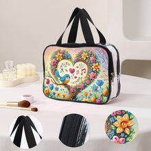 Load image into Gallery viewer, DIY Flowers Diamond Art Rhinestone Makeup Bag Transparent PVC Storage Pack Gift