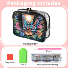 Load image into Gallery viewer, DIY Butterfly Diamond Art Rhinestone Makeup Bag Transparent PVC Storage Pack