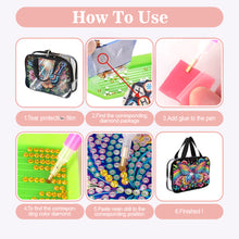 Load image into Gallery viewer, DIY Butterfly Diamond Art Rhinestone Makeup Bag Transparent PVC Storage Pack