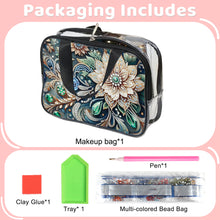 Load image into Gallery viewer, DIY Flowers Diamond Art Rhinestone Makeup Bag Transparent PVC Storage Pack Gift