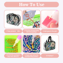 Load image into Gallery viewer, DIY Flowers Diamond Art Rhinestone Makeup Bag Transparent PVC Storage Pack Gift