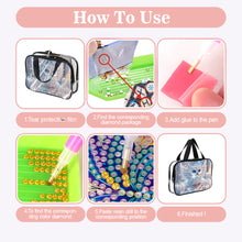 Load image into Gallery viewer, DIY Owl Diamond Art Rhinestone Makeup Bag Transparent PVC Storage Pack Gift