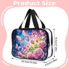 Load image into Gallery viewer, DIY Flowers Diamond Art Rhinestone Makeup Bag Transparent PVC Storage Pack Gift