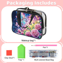 Load image into Gallery viewer, DIY Flowers Diamond Art Rhinestone Makeup Bag Transparent PVC Storage Pack Gift