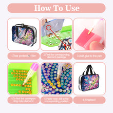 Load image into Gallery viewer, DIY Flowers Diamond Art Rhinestone Makeup Bag Transparent PVC Storage Pack Gift