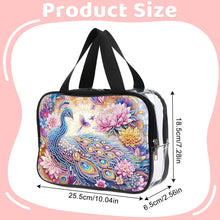 Load image into Gallery viewer, DIY Peacock Diamond Art Rhinestone Makeup Bag Transparent PVC Storage Pack Gift