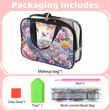 Load image into Gallery viewer, DIY Peacock Diamond Art Rhinestone Makeup Bag Transparent PVC Storage Pack Gift
