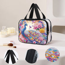 Load image into Gallery viewer, DIY Peacock Diamond Art Rhinestone Makeup Bag Transparent PVC Storage Pack Gift