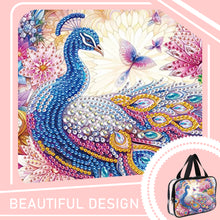 Load image into Gallery viewer, DIY Peacock Diamond Art Rhinestone Makeup Bag Transparent PVC Storage Pack Gift