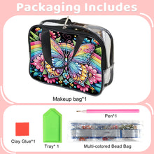 Load image into Gallery viewer, DIY Butterfly Diamond Art Rhinestone Makeup Bag Transparent PVC Storage Pack