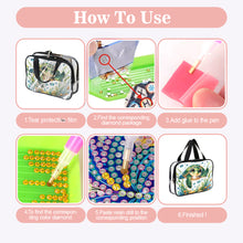 Load image into Gallery viewer, DIY Turtle Diamond Art Rhinestone Makeup Bag Transparent PVC Storage Pack Gift