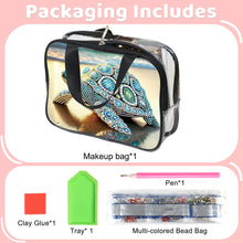 Load image into Gallery viewer, DIY Turtle Diamond Art Rhinestone Makeup Bag Transparent PVC Storage Pack Gift