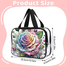 Load image into Gallery viewer, DIY Rose Diamond Art Rhinestone Makeup Bag Transparent PVC Storage Pack Gift