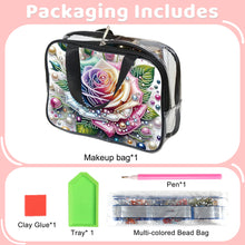 Load image into Gallery viewer, DIY Rose Diamond Art Rhinestone Makeup Bag Transparent PVC Storage Pack Gift