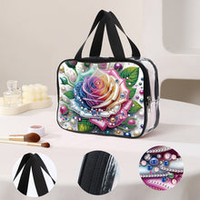 Load image into Gallery viewer, DIY Rose Diamond Art Rhinestone Makeup Bag Transparent PVC Storage Pack Gift