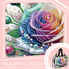 Load image into Gallery viewer, DIY Rose Diamond Art Rhinestone Makeup Bag Transparent PVC Storage Pack Gift