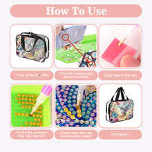 Load image into Gallery viewer, DIY Hummingbird Diamond Art Rhinestone Makeup Bag Transparent PVC Storage Pack