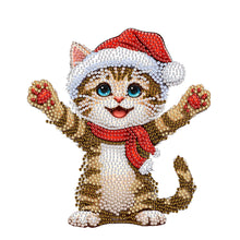 Load image into Gallery viewer, Xmas Acrylic Shaking Head 5D DIY Diamond Art Tabletop Decorations for Home (Cat)