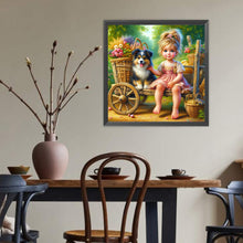 Load image into Gallery viewer, Diamond Painting - Full Round - Dog And Child (40*40CM)