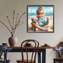 Load image into Gallery viewer, Diamond Painting - Full Round - Dog And Child (40*40CM)