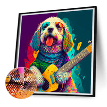 Load image into Gallery viewer, Diamond Painting - Full Round - dog playing guitar (30*30CM)