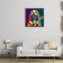 Load image into Gallery viewer, Diamond Painting - Full Round - dog playing guitar (30*30CM)