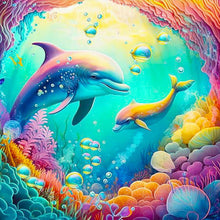 Load image into Gallery viewer, Diamond Painting - Full Round - dolphins (30*30CM)