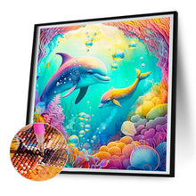 Load image into Gallery viewer, Diamond Painting - Full Round - dolphins (30*30CM)