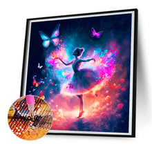 Load image into Gallery viewer, Diamond Painting - Full Round - ballerina dancing with butterflies (30*30CM)