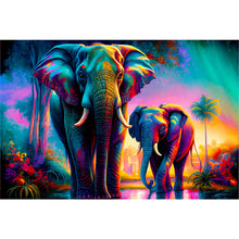 Load image into Gallery viewer, Diamond Painting - Full Round - two elephants (60*40CM)