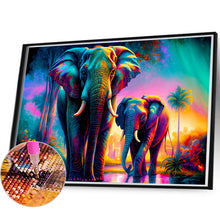 Load image into Gallery viewer, Diamond Painting - Full Round - two elephants (60*40CM)