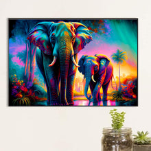 Load image into Gallery viewer, Diamond Painting - Full Round - two elephants (60*40CM)