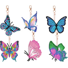 Load image into Gallery viewer, DIY Diamond Art Keychains Diamond Mosaic Kit 6pcs Gem Keychains Lady Bag Pendant