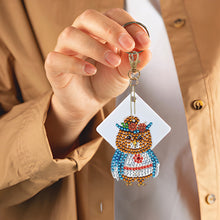 Load image into Gallery viewer, DIY Diamond Art Keychains Cartoon 6pcs (Ethnic Style Owl)